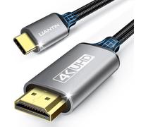 UANTIN USB C to HDMI Cable 1.8M | 4K High-Speed USB 3.1 Type-C to HDMI Cord [Thunderbolt 3/4 Compatible] with MacBook Pro/Air,Galaxy S8 to S23, iPhone 15/16, iPad Pro, iMac, Surface