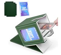 UAONO Card Deck Box with MTG Commander Display, Deck Case Holds 100+ Double-Sleeved Cards, Trading Card Storage Box Fits TCG/PTCG/Sports Card with 2 Dividers, 1 Toploader (Green, White)