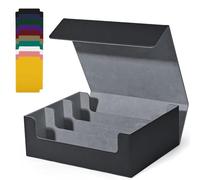 UAONO Card Storage Box for Trading Cards, 1800+ PU Leather Commander Card Deck Case, Magnetic Closure Card Holder Fits for Magic Game Cards (Black)