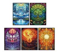 UAONO MTG Card Sleeves 500ct - Five Colors - Art Card Sleeves Deck Protector, Clear Front & Matte Textured Back, Sleeves for Magic The Gathering