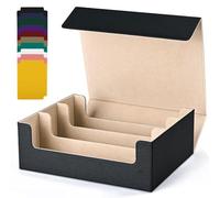 UAONO Storage Box for Trading Cards, 1800+ PU Leather Commander Deck Case, Magnetic Closure Holder Fits Magic Game Cards (Black&Gold)