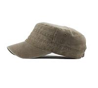UAOOK Classic Premium Army Cap Military Style Army Men Low Profile Summer 100% Cotton Adjustable Fiddler Plain Flat Cadet Baseball Cap Retro Painters Sailors Chapeau Unisex Beige