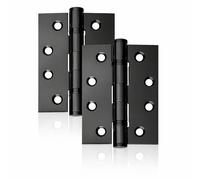 UAP 3 Inch Ball Bearing Butt Door Hinges for Internal Doors 75mm x 50mm Mild Steel Square Corner Internal 2 Pack Black