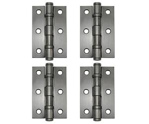 UAP 3 Inch Ball Bearing Butt Door Hinges for Internal Doors 75mm x 50mm Mild Steel Square Corner Internal 4 Pack Matt Satin Black