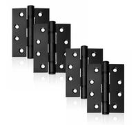 UAP 4 Inch Ball Bearing Butt Door Hinges for Internal Doors 100mm x 75mm Mild Steel Square Corner Internal 4 Pack Black