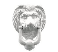 UAP 4" White Lion Head Door Knocker - Traditional Front Door Hardware with Powder Coated Finish & Mounting Kit - Victorian Style Home Decor for Wardrobe & Entrance Doors (White, 97mm)