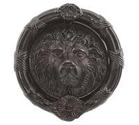 UAP 6" Black Iron Lion's Head Door Knocker - Traditional Front Door Hardware with Powder Coated Finish & Mounting Kit - Victorian Style Home Decor for Wardrobe & Entrance Doors (Black, 145mm)