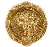 UAP 6" Brass Lion Head Door Knocker - Traditional Front Door Hardware with Powder Coated Finish & Mounting Kit - Victorian Style Home Decor for Wardrobe & Entrance Doors (Polished Brass, 145mm)