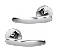 UAP Alpine Internal Door Handles On Round Rose, Polished Chrome Lever Handles for Interior Wooden Doors, Keyless Pair