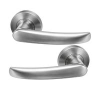 UAP Alpine Style Lever on Round Rose Internal Door Handles Pair Satin Chrome with Bolt Through Fixing for Residential and Commercial Doors