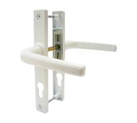 UAP Apto Ferco Lever UPVC Sprung Door Handle Set - with 205mm Backplate - Non Handed Inline Handles - Includes All Fittings and Spring Cassettes for All UPVC Doors Up to 70mm