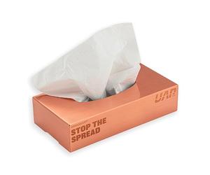 UAP Armasmart® Tissue Box Holder - Antibacterial Tissue Dispenser, Anti-Tarnish Tissue Box Cover, Sleek Tissue Holder for Home & Office, Copper Finish