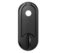 UAP Black Door Knocker for Front Door, Modern Stadium Knocker with Spy Hole, Hidden Fixings, Magnetic Close, 5.5 Inch Door Knocker for UPVC, Composite & Wooden Doors