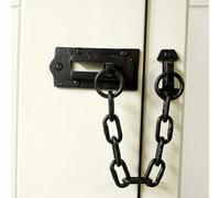 Uap Black Iron Hardware Door Chain - Sliding Door Chain For Front Door, Security Door Lock Safety Chain,