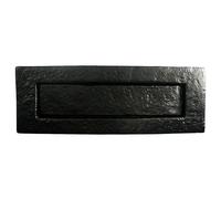 UAP Black Iron Plain Letterplate Traditional Cast Iron Door Letter Box with 180 Degree Opening