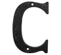 UAP Cast Iron 4" House Letter C Screw Fix Front Door Rustic Address Plate Black