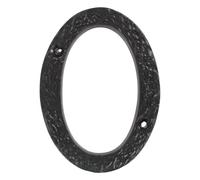 UAP Cast Iron 4" House Number 0Screw Fix Front Door Rustic Address Plate Black