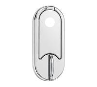 UAP Chrome Door Knocker for Front Door, Modern Stadium Knocker with Spy Hole, Hidden Fixings, Magnetic Close, 5.5 Inch Door Knocker for UPVC, Composite & Wooden Doors