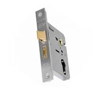 UAP Euro Profile Sash Lock 65mm - Light Duty Euro Sashlock Case for Internal and External Doors, Door Latch Euro Cylinder Key Locking Security (Polished Stainless - 65mm)