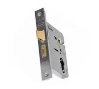 UAP Euro Profile Sash Lock 65mm - Light Duty Euro Sashlock Case for Internal and External Doors, Door Latch Euro Cylinder Key Locking Security (Satin Stainless - 65mm)