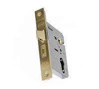 UAP Euro Profile Sash Lock 75mm - Light Duty Euro Sashlock Case for Internal and External Doors, Door Latch Euro Cylinder Key Locking Security (Evershine Brass - 75mm)