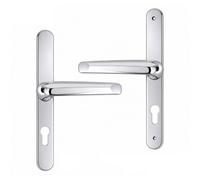 UAP Front Door Handles 243mm Backplate 92 PZ, in Stainless Steel Mirror | All Door Types, Comfort Grip, External Door Handles