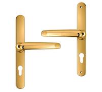 UAP Front Door Handles 243mm Backplate 92 PZ in Stainless Steel, PVD Gold | All Door Types, Comfort Grip, External Door Handles