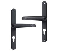 UAP Front Door Handles 243mm Backplate 92mm PZ in Aluminium, Grey | Comfort Grip, All Door Types, External Door Handles, Fittings Included