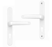 UAP Front Door Handles 243mm Backplate 92mm PZ in Aluminium, White | Comfort Grip, All Door Types, External Door Handles, Fittings Included