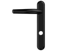 UAP High Security Signature Door Handle Black, 219mm Long Backplate, 92PZ Euro Cylinder Lock, 122mm Screw Centres, Anti-Drill & Anti-Snap External Door Handle for uPVC, Composite & Timber Doors