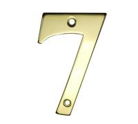 UAP House Numbers - 3 Inch Door Numbers Screw Fix For Front Door, Address Number Screw On For Doors And Gates, Letter Times Roman Font (Number 7, PVD Gold)