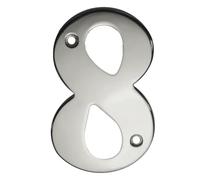 UAP House Numbers - 3 Inch Door Numbers Screw Fix For Front Door, Address Number Screw On For Doors And Gates, Letter Times Roman Font (Number 8, Mirror Polished)