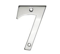 UAP House Numbers - 3 Inch Door Numbers Screw Fix For Front Door, Address Number Screw On For Doors And Gates, Letter Times Roman Font (Number 7, Mirror Polished)