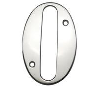 UAP House Numbers - 3 Inch Door Numbers Screw Fix For Front Door, Address Number Screw On For Doors And Gates, Letter Times Roman Font (Number 0, Mirror Polished)