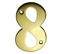 UAP House Numbers - 3 Inch Door Numbers Screw Fix For Front Door, Address Number Screw On For Doors And Gates, Letter Times Roman Font (Number 8, PVD Gold)