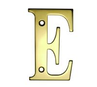 UAP House Numbers - 3 Inch Door Numbers Screw Fix For Front Door, Address Number Screw On For Doors And Gates, Letter Times Roman Font (Letter E, PVD Gold)