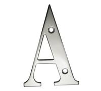 UAP House Numbers - 3 Inch Door Numbers Screw Fix For Front Door, Address Number Screw On For Doors And Gates, Letter Times Roman Font (Letter A, Mirror Polished)