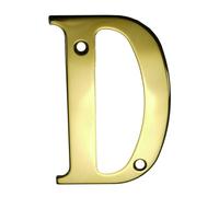 UAP House Numbers - 3 Inch Door Numbers Screw Fix For Front Door, Address Number Screw On For Doors And Gates, Letter Times Roman Font (Letter D, PVD Gold)