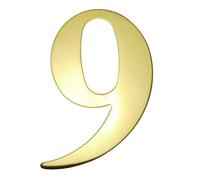 UAP House Numbers - 3 Inch Door Numbers Self Adhesive For Front Door, Address Number Stainless Steel For Doors And Gates, Letter Times Roman Font, Easy to Fix (Number 9, PVD Gold)