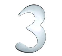 UAP House Numbers - 3 Inch Door Numbers Self Adhesive For Front Door, Address Number Stainless Steel For Doors And Gates, Letter Times Roman Font, Easy to Fix (Number 3, Mirror Polished)