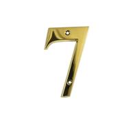 UAP House Numbers - 3 Inch Door Numbers Signature Screw Fix Bevelled Edge For Front Door, Address Number Screw On For Doors And Gates, Letter Times Roman Font (Number 7, PVD Gold)