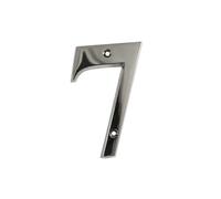 UAP House Numbers - 3 Inch Door Numbers Signature Screw Fix Bevelled Edge For Front Door, Address Number Screw On For Doors And Gates, Letter Times Roman Font (Number 7, Polished Chrome)