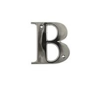 UAP House Numbers - 3 Inch Door Numbers Signature Screw Fix Bevelled Edge For Front Door, Address Number Screw On For Doors And Gates, Letter Times Roman Font (Letter B, Polished Chrome)