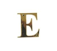UAP House Numbers - 3 Inch Door Numbers Signature Screw Fix Bevelled Edge For Front Door, Address Number Screw On For Doors And Gates, Letter Times Roman Font (Letter E, PVD Gold)