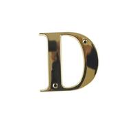 UAP House Numbers - 3 Inch Door Numbers Signature Screw Fix Bevelled Edge For Front Door, Address Number Screw On For Doors And Gates, Letter Times Roman Font (Letter D, PVD Gold)