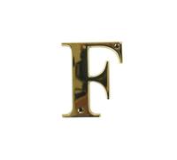 UAP House Numbers - 3 Inch Door Numbers Signature Screw Fix Bevelled Edge For Front Door, Address Number Screw On For Doors And Gates, Letter Times Roman Font (Letter F, PVD Gold)