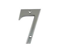 UAP House Numbers - 3 Inch Door Numbers Signature Screw Fix Bevelled Edge For Front Door, Address Number Screw On For Doors And Gates, Letter Times Roman Font (Number 7, Satin Chrome)