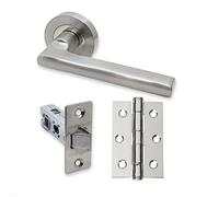 UAP Intelligent Hardware - Matiz Door Handle Pack with Hinges and Latch in Polished Chrome/Satin Nickel