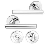 UAP Internal Door Handles Pair with Turn & Release Complete Bathroom Pack (Lynx)