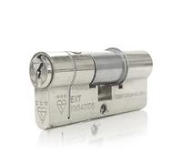 UAP Kinetica 3-Star Kitemarked Euro Cylinder Door Lock with Anti-Snap & 5 Keys - Security Barrel with Anti-Bump & Drill Features - Advanced Lock System Home & Office (80mm 40/40) (Polished Chrome)